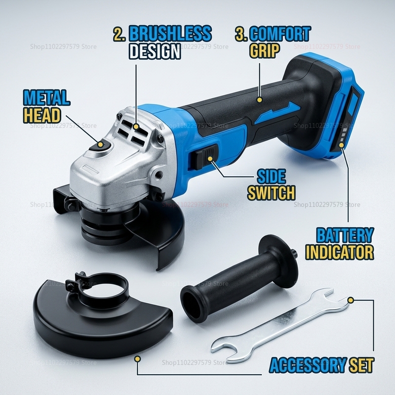 Akumulatorowa szlifierka kątow – Brushless Angle Grinder Battery Powered recenzja i cena